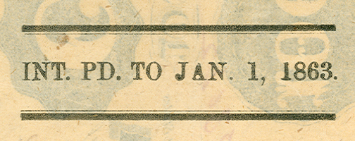 UnKnown 1863 Interest Paid Stamp